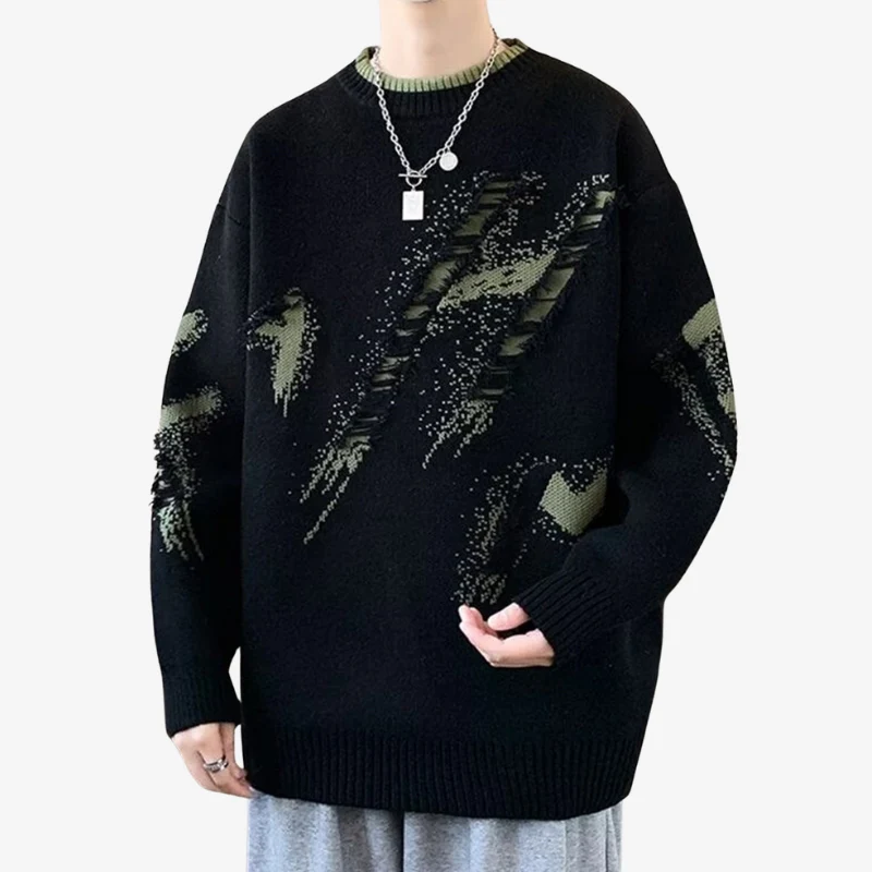 Liam – Men's Ribbed Collar Sweater - Image 2
