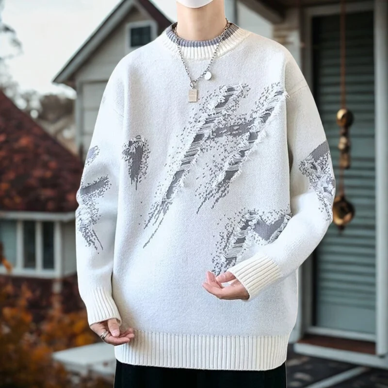 Liam – Men's Ribbed Collar Sweater - Image 4