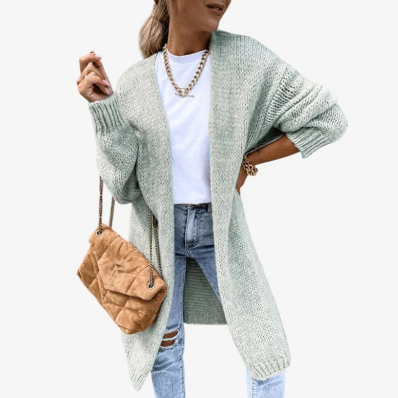 Liana – Long Coat with Ribbed Hem - Image 2