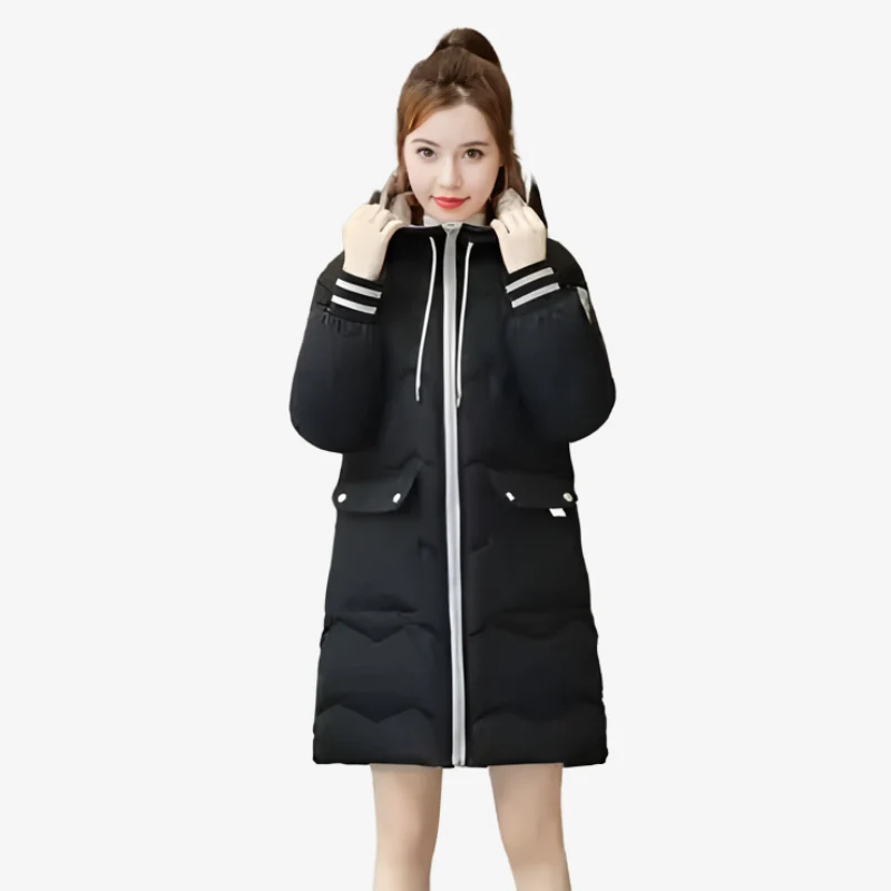 Lieke - Long Zip-Up Hooded Jacket with Side Pockets - Image 5