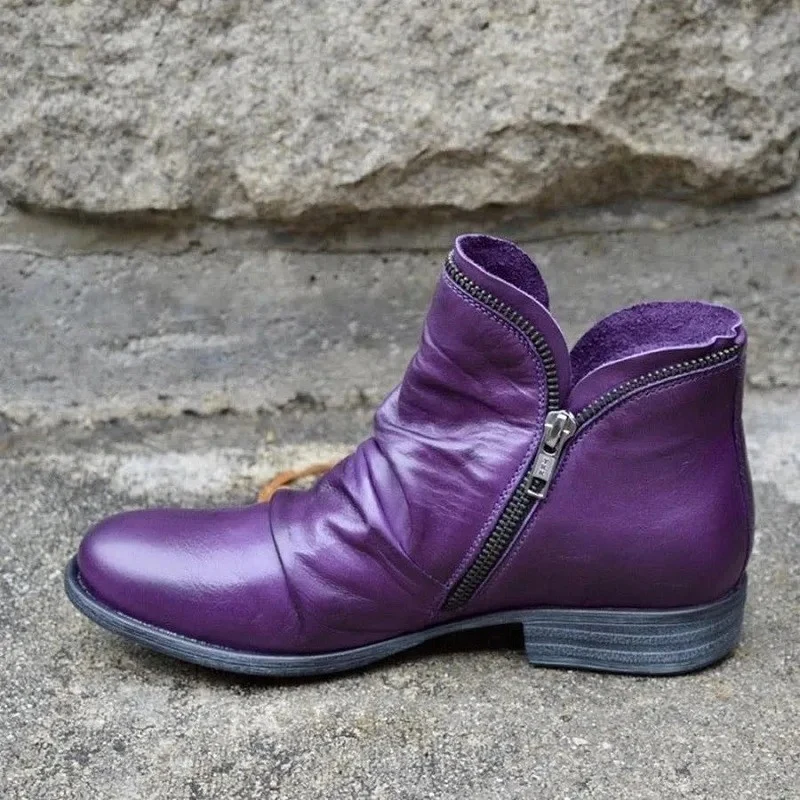 Lily – Women's Round Toe Shoes with Zipper Closure - Image 7