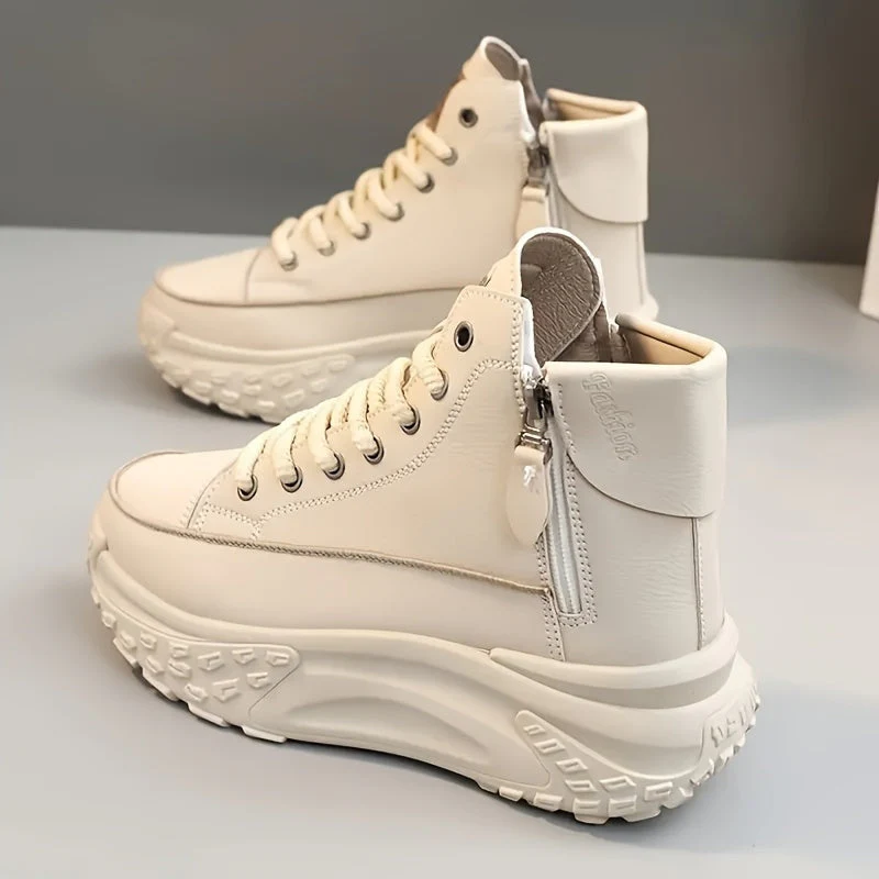Lina – Non-slip Lace-Up Sneakers with Side Zip - Image 6