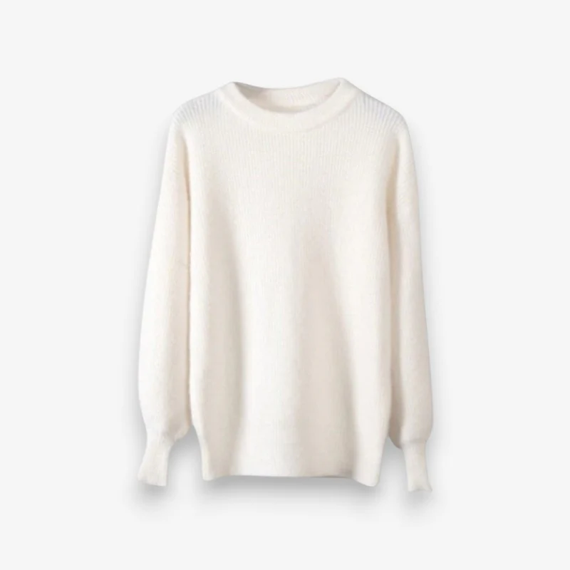 Liora – Long Sleeve Crew Neck Sweater with Ribbed Hem - Image 4
