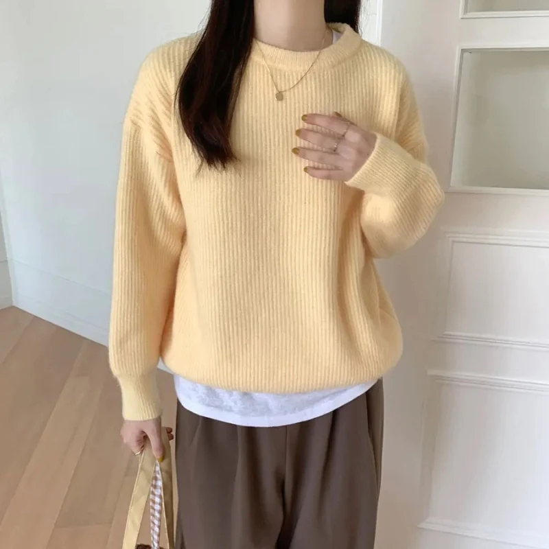 Liora – Long Sleeve Crew Neck Sweater with Ribbed Hem - Image 7
