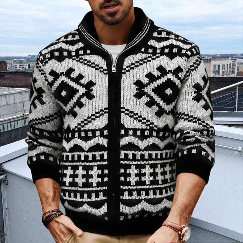 Logan – Printed Zip-Up Jacket with Turn-Down Collar - Image 3
