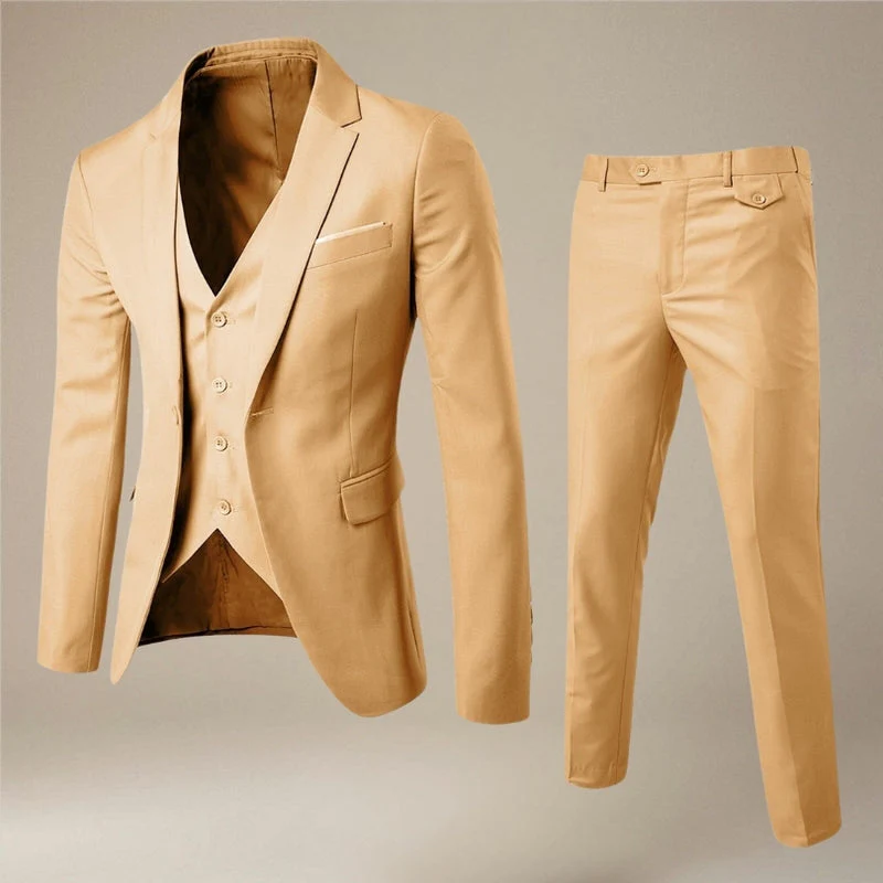 Louis – 3-Piece Long-Sleeve Suit with Blazer Vest and Slim Fit Trousers - Image 10