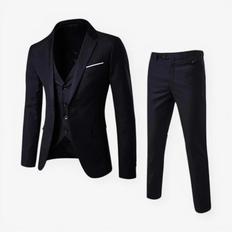 Louis – 3-Piece Long-Sleeve Suit with Blazer Vest and Slim Fit Trousers - Image 3