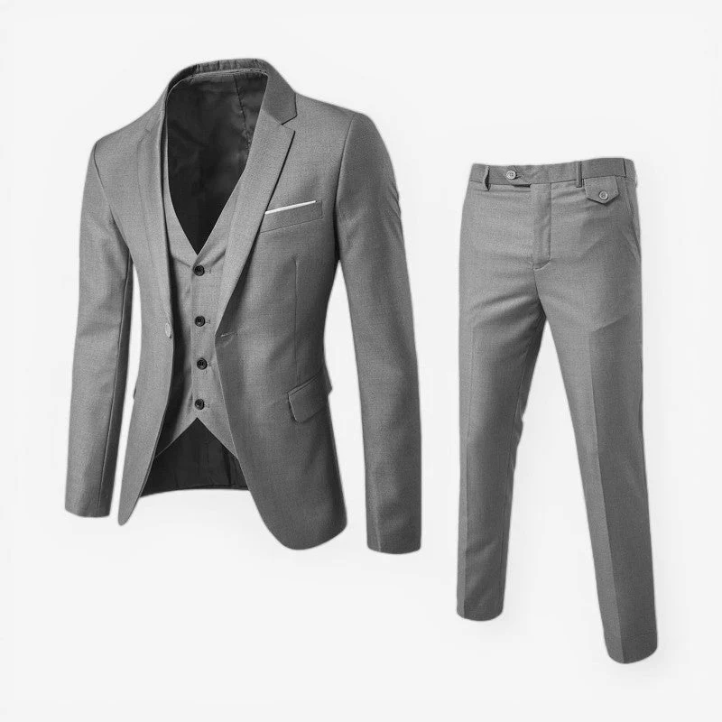Louis – 3-Piece Long-Sleeve Suit with Blazer Vest and Slim Fit Trousers - Image 4