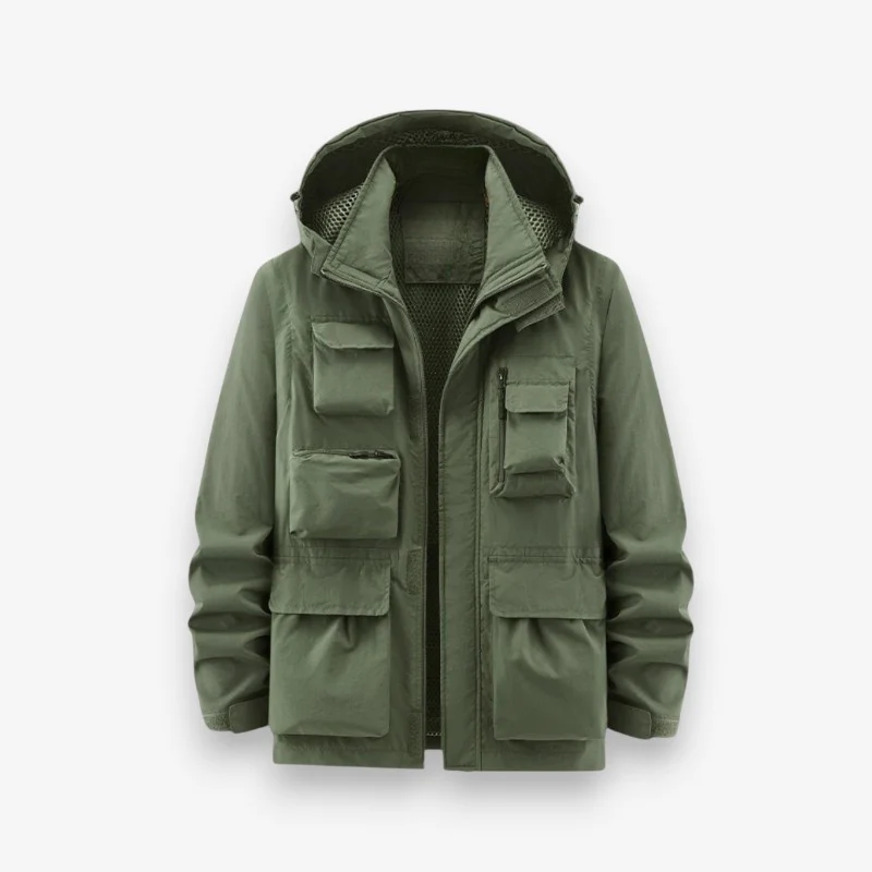 Lucas – Men's Long Sleeve Jacket with Hoodie and Pockets - Image 2