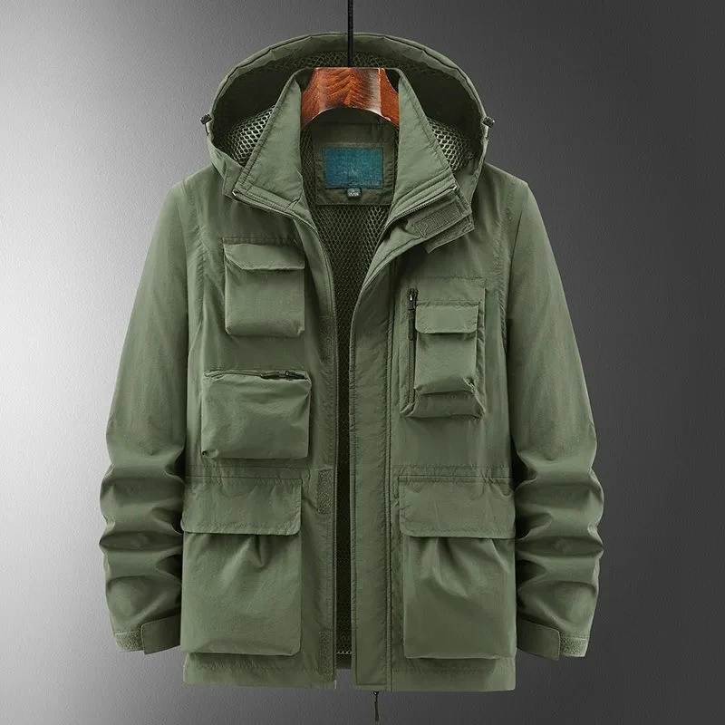 Lucas – Men's Long Sleeve Jacket with Hoodie and Pockets - Image 4