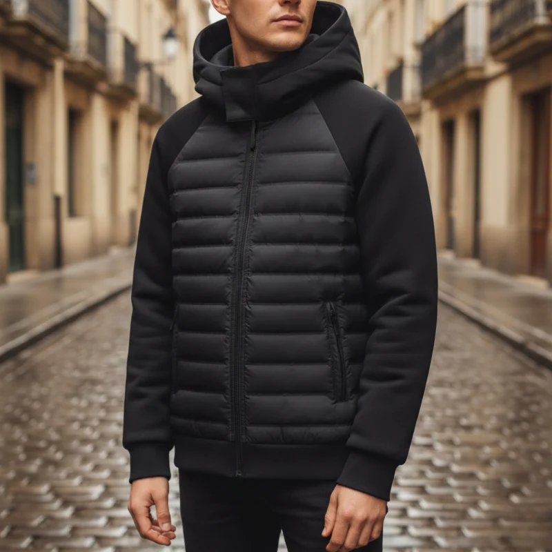 Lucas – Men's Jacket with Zipper Closure and Hoodie - Image 3