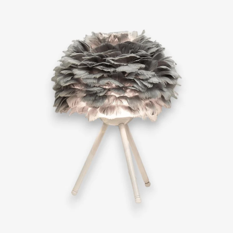 LumiNest – Feather Table Lamp with Tripod Design