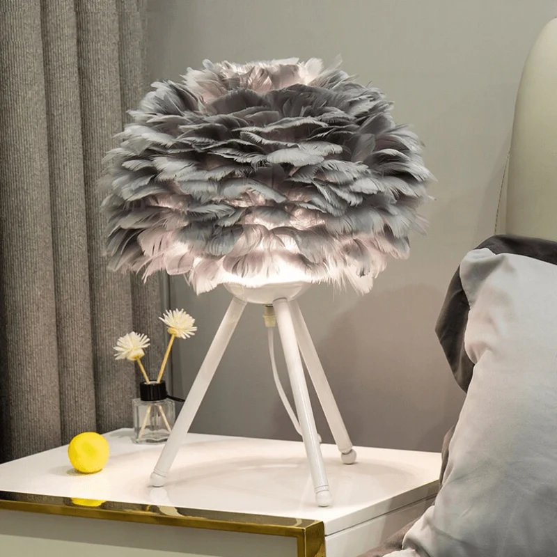 LumiNest – Feather Table Lamp with Tripod Design - Image 6