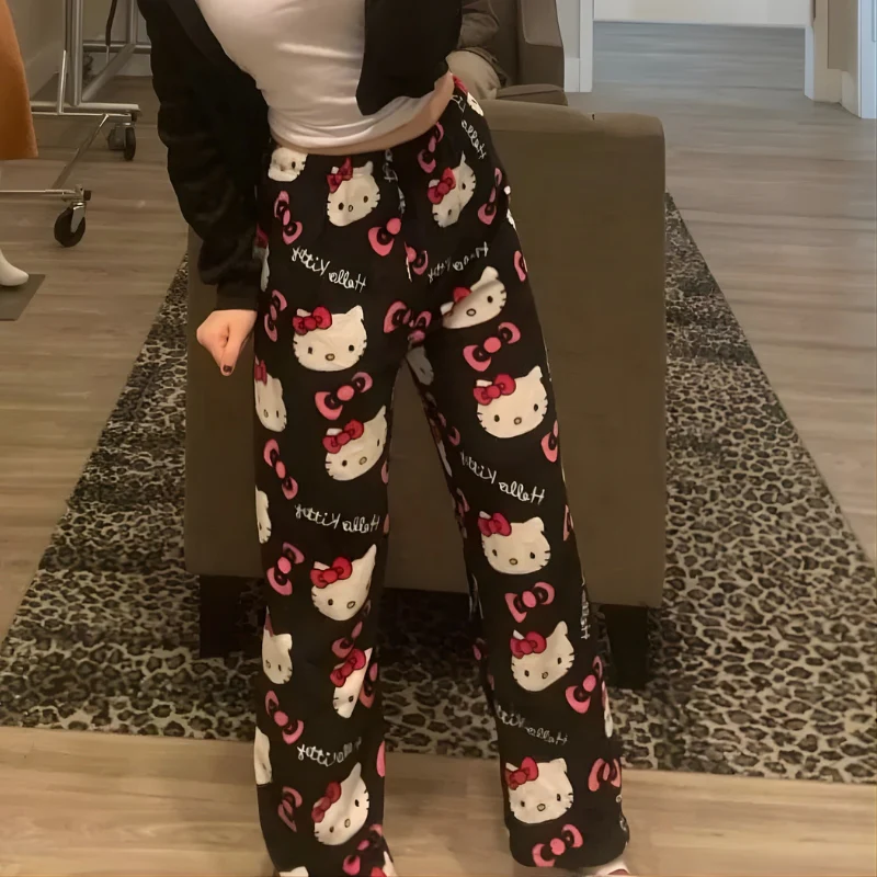 Luna – Wide-Leg Pants with Cat Print - Image 4