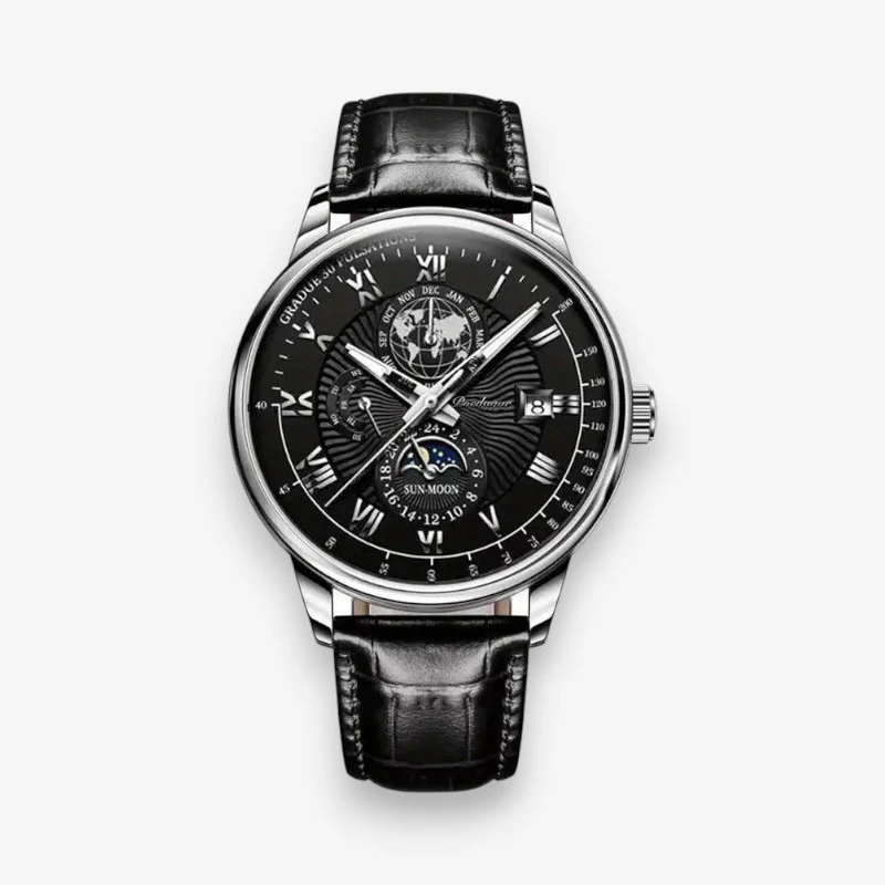 LunOrix - Round Watch with Adjustable Strap and Moon Phase Detail - Image 3