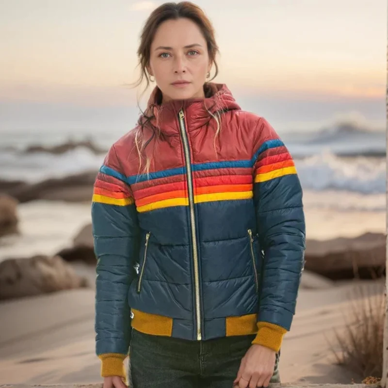 Maaike – Colorblock Hooded Puffer Jacket - Image 3