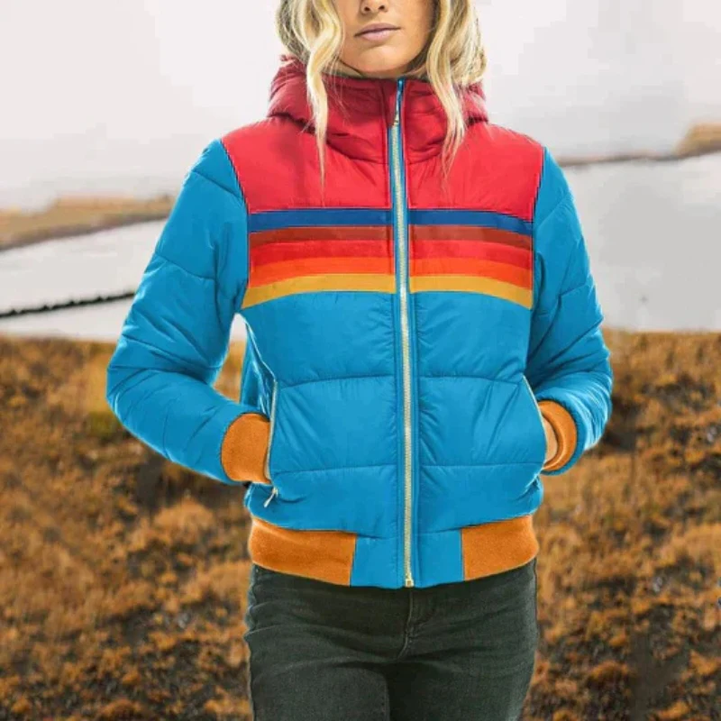 Maaike – Colorblock Hooded Puffer Jacket - Image 4