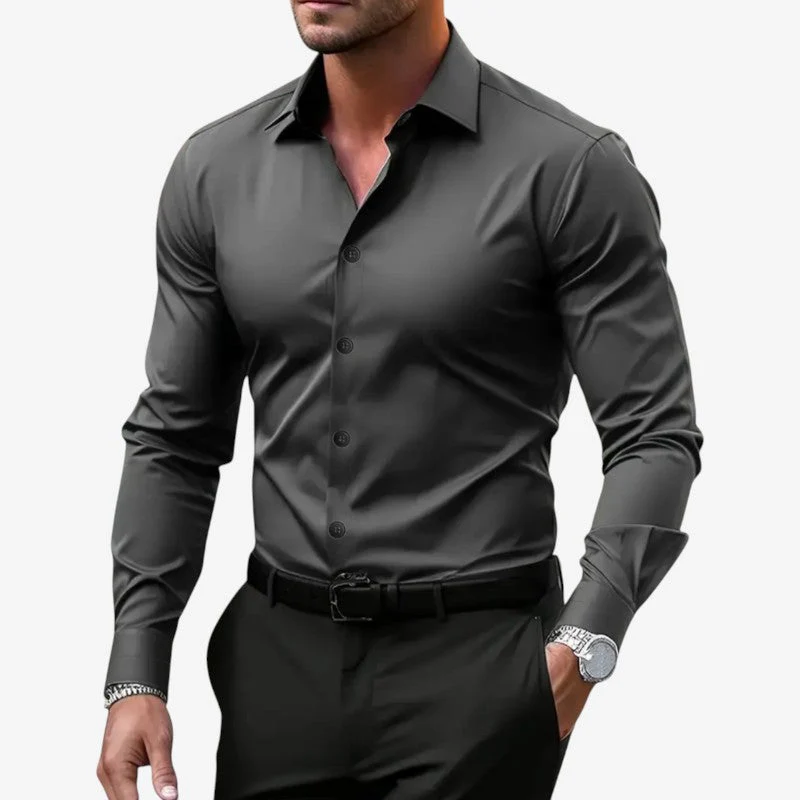 Men's Slim Fit Long Sleeve Button Up Shirt - Image 6