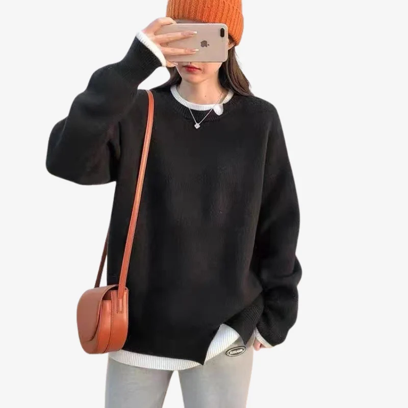 Mia – Women's Ribbed Collar Sweater