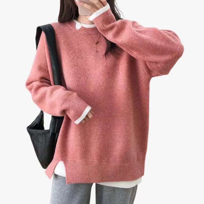 Mia – Women's Ribbed Collar Sweater - Image 3
