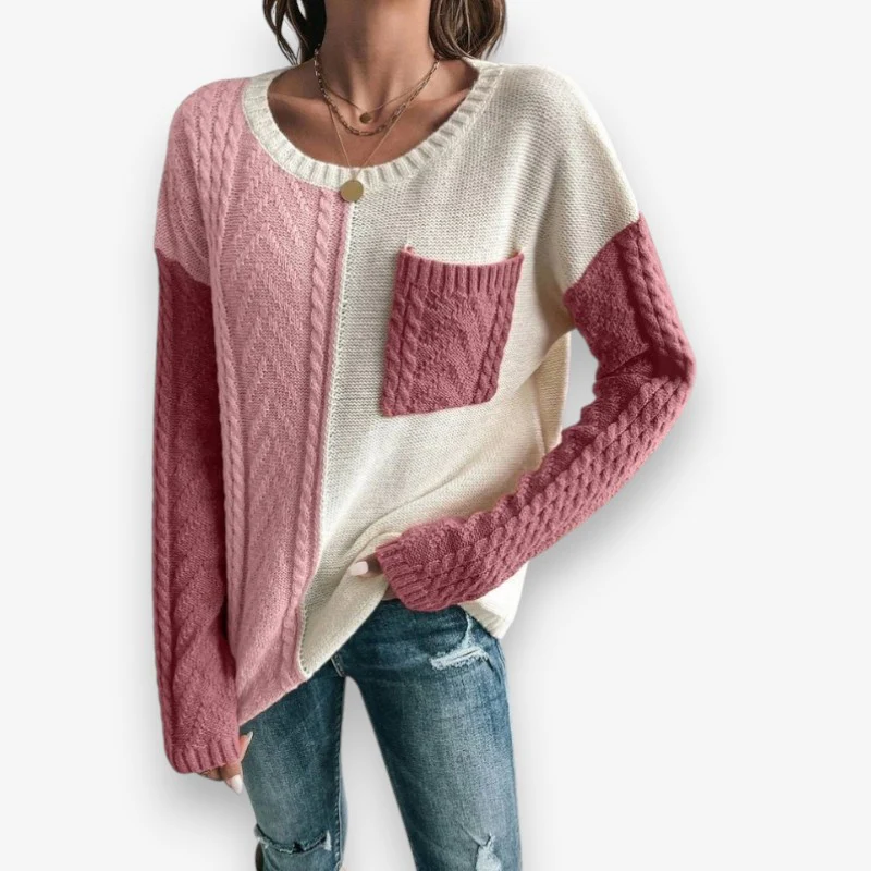 Mia – Women's Long Sleeve Crew Neck Sweater - Image 2