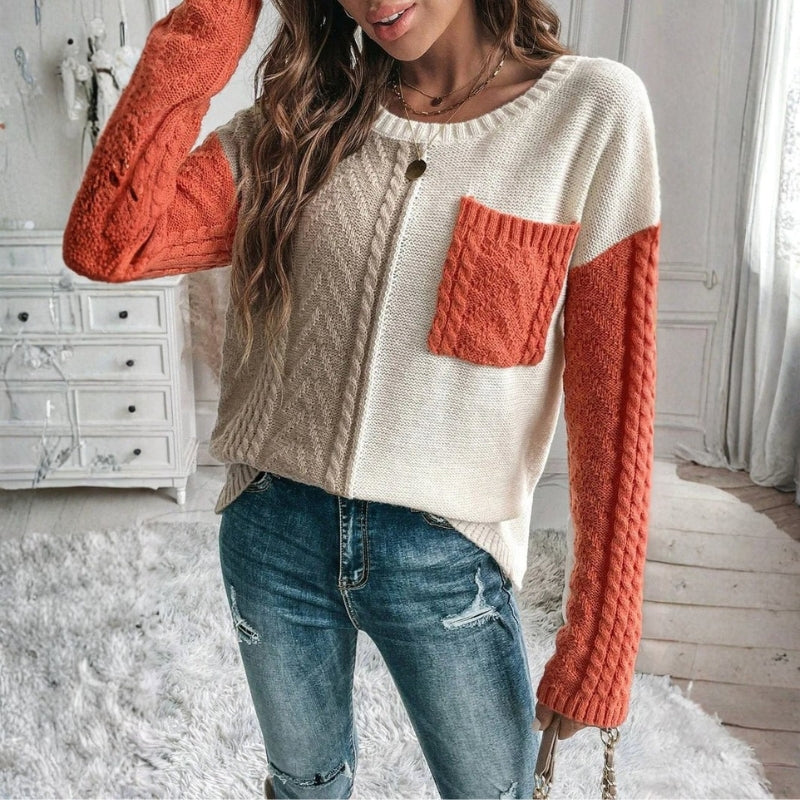 Mia – Women's Long Sleeve Crew Neck Sweater - Image 5