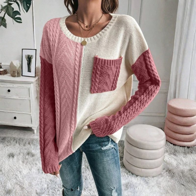 Mia – Women's Long Sleeve Crew Neck Sweater - Image 7