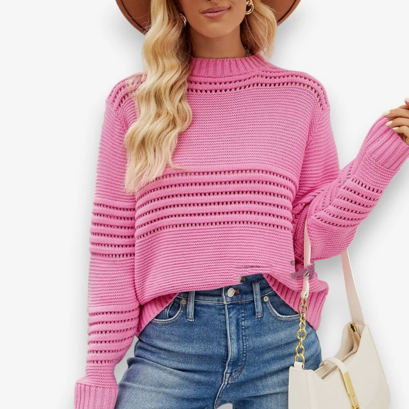 Mia – Long Sleeve Sweater with Round Neck