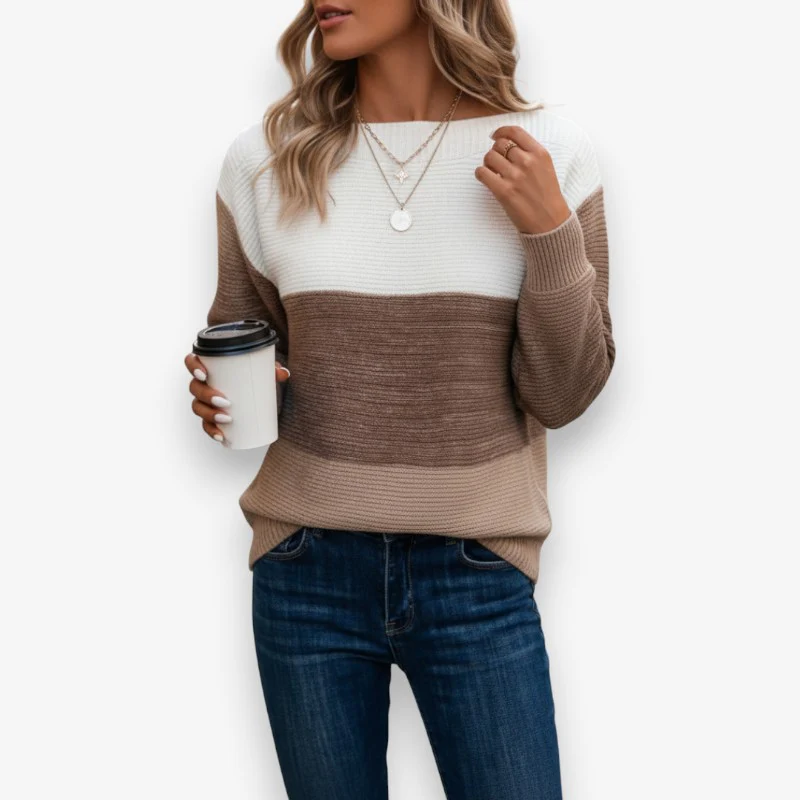 Mia – Women's Long Sleeve Crew Neck Sweater - Image 2