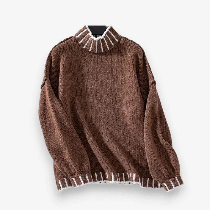 Mia – Long Sleeve Sweater with Stand-Up Collar