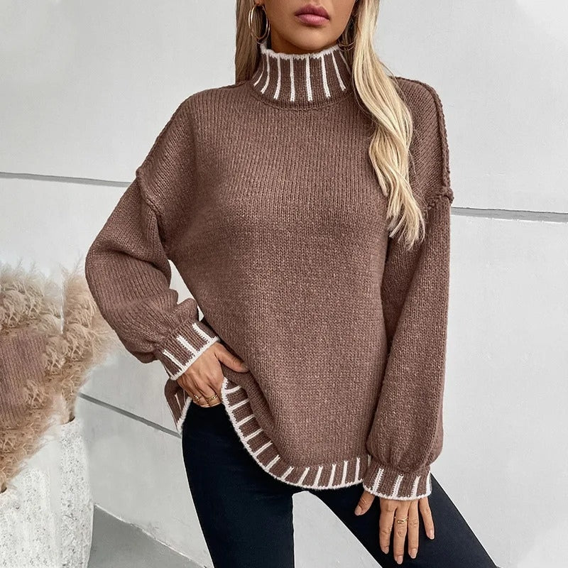 Mia – Long Sleeve Sweater with Stand-Up Collar - Image 4