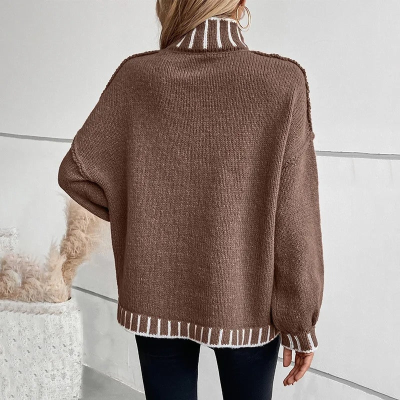 Mia – Long Sleeve Sweater with Stand-Up Collar - Image 5