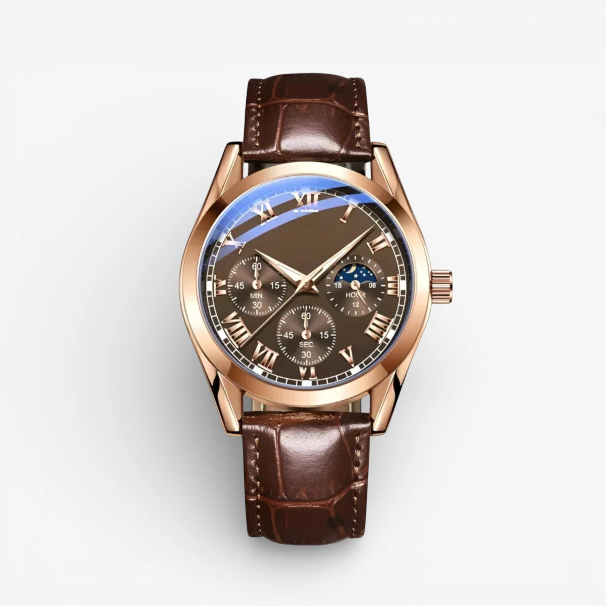 Michael – Round Watch with Adjustable Strap and Chronograph - Image 2