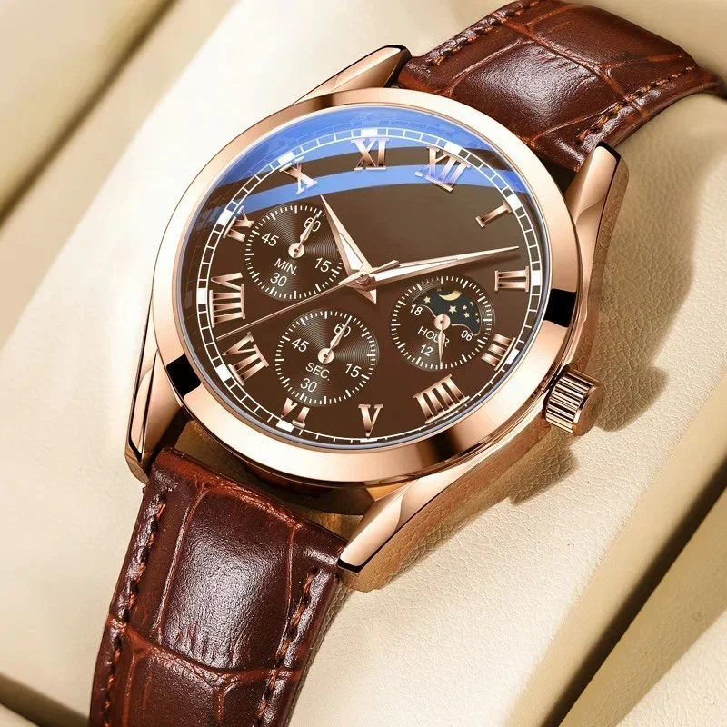 Michael – Round Watch with Adjustable Strap and Chronograph - Image 3