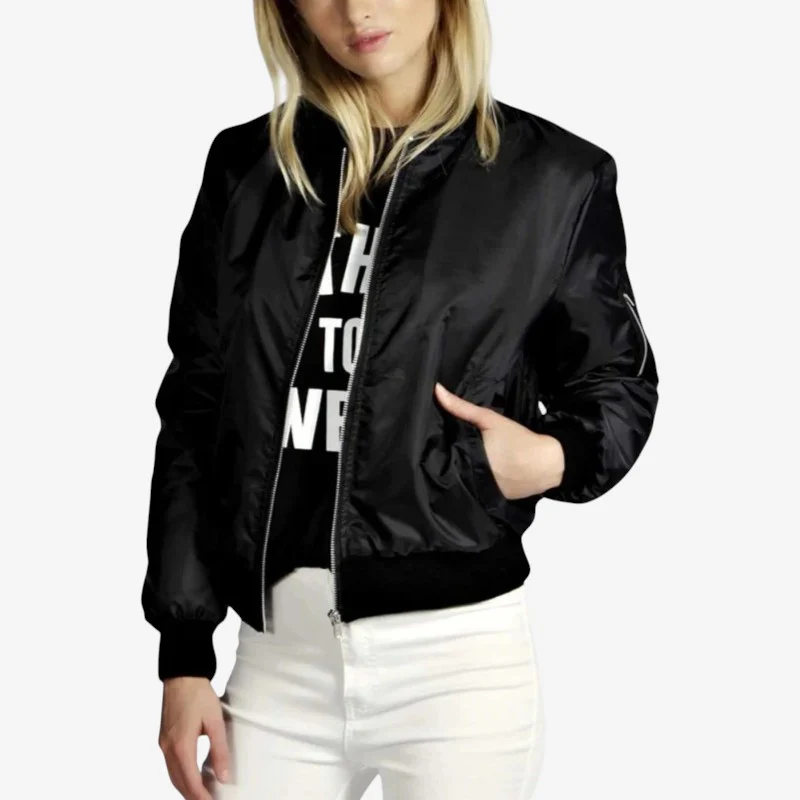 Mireya – Bomber Jacket with Zipper and Pockets - Image 2