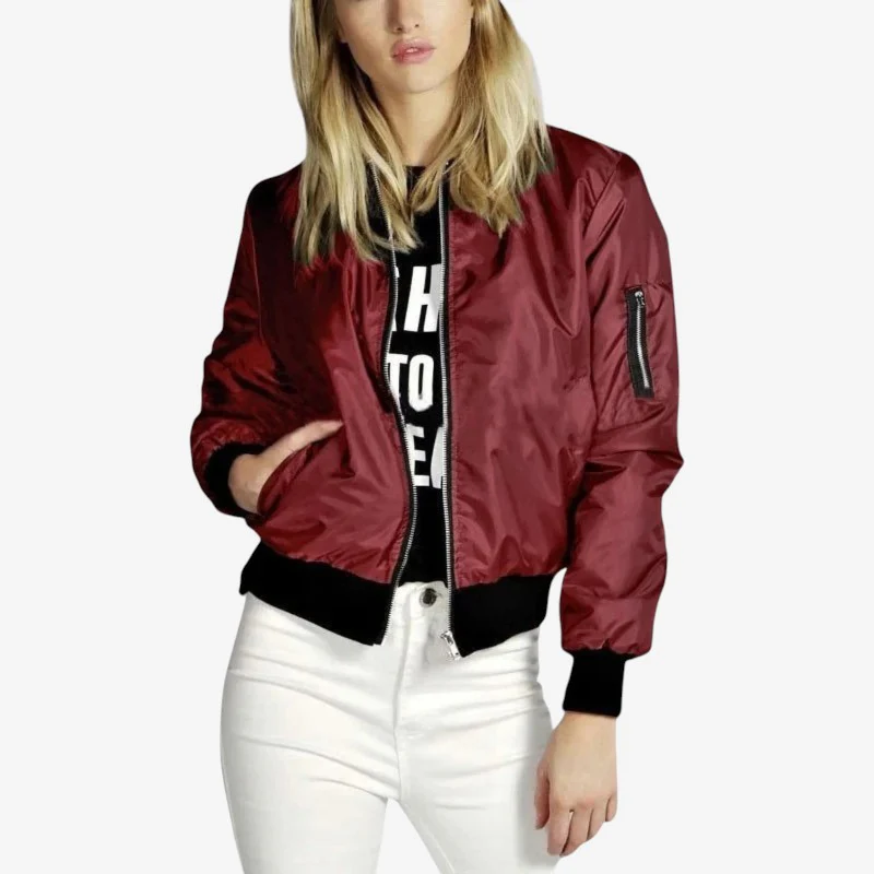 Mireya – Bomber Jacket with Zipper and Pockets - Image 3