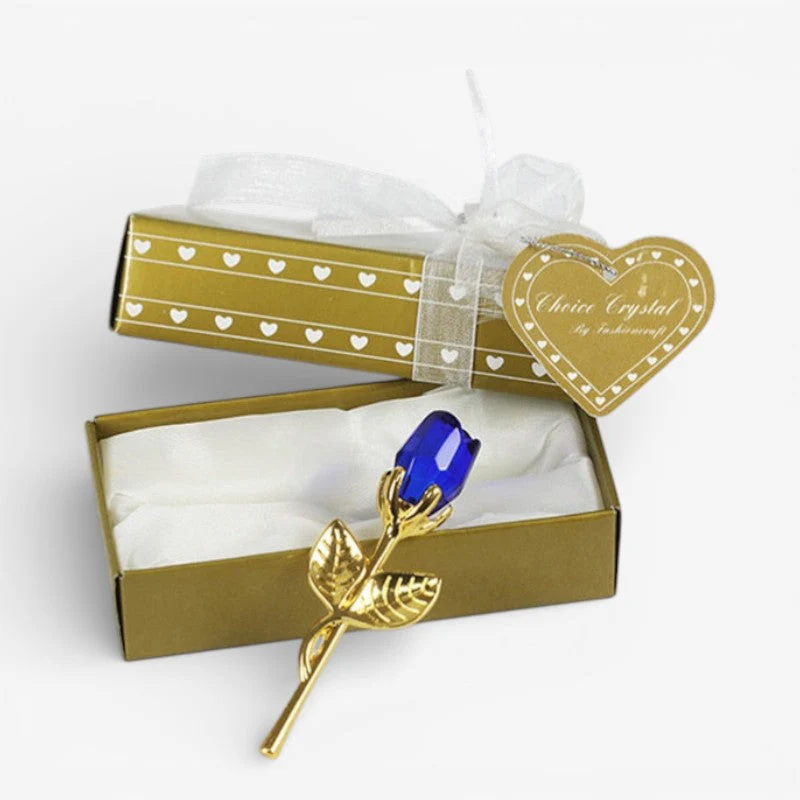 Decorative Crystal Gift Box with Heart and Rose