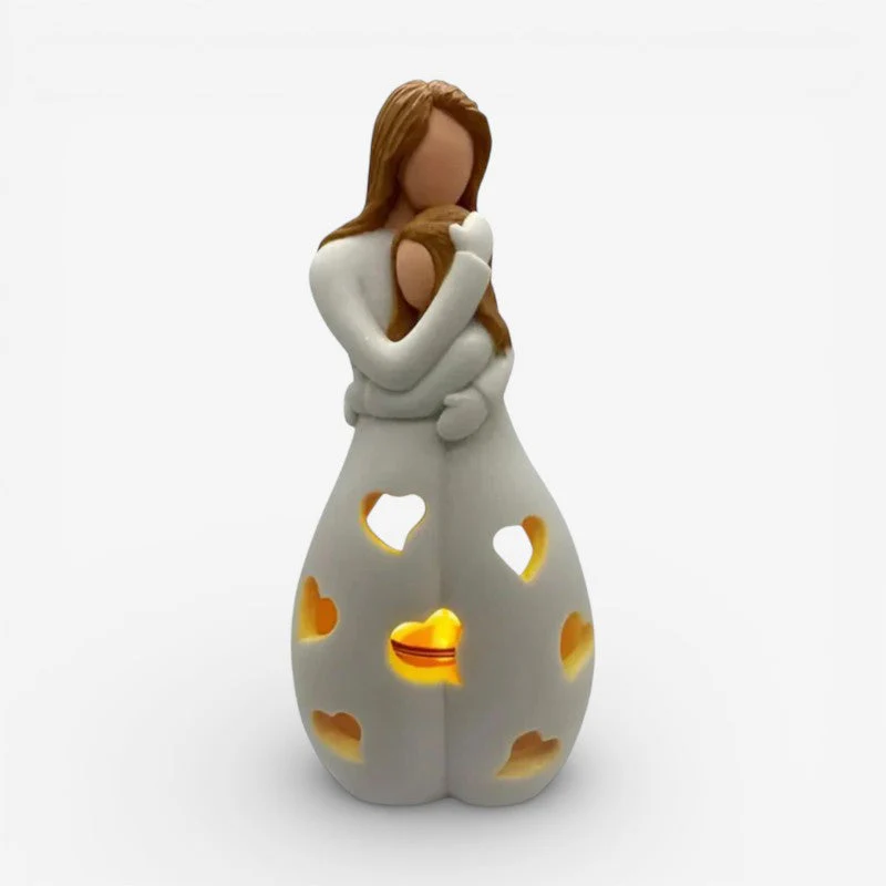 Mother and Daughter Candle Holder Statue