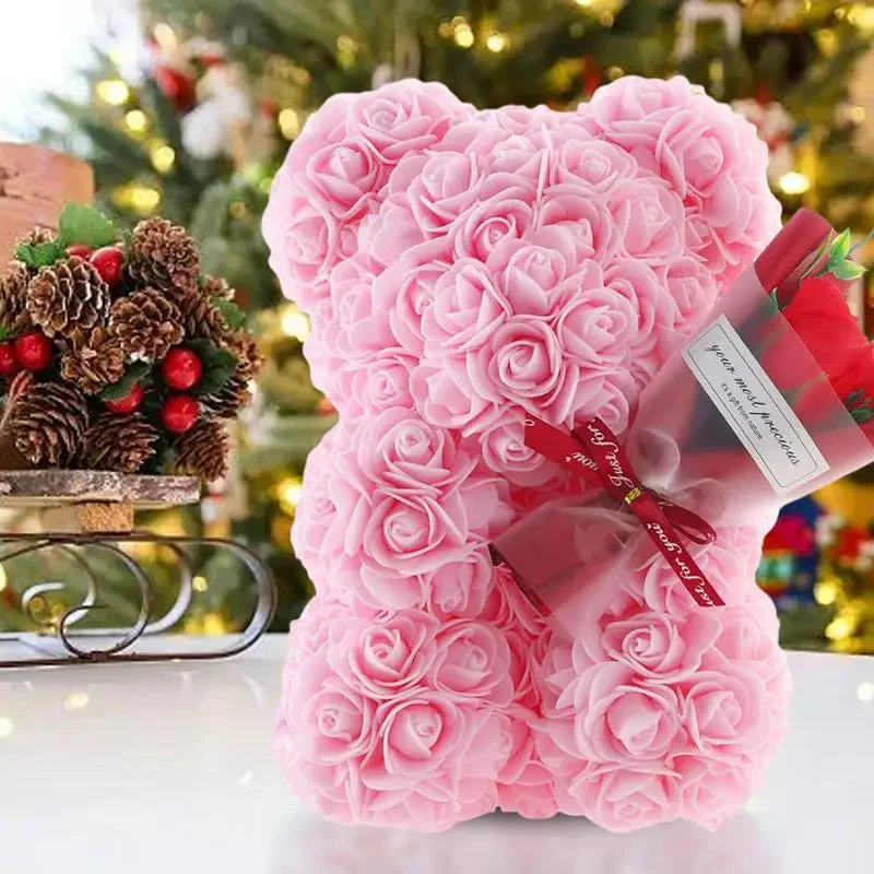 Rose Teddy Bear Holding Bouquet - Image 10