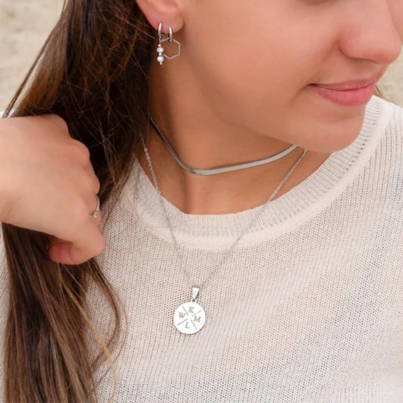 Round Pendant Necklace with Adjustable Chain - Image 12