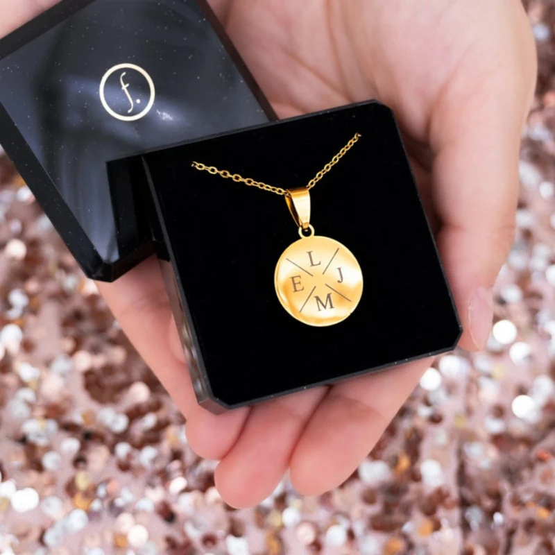 Round Pendant Necklace with Adjustable Chain - Image 9