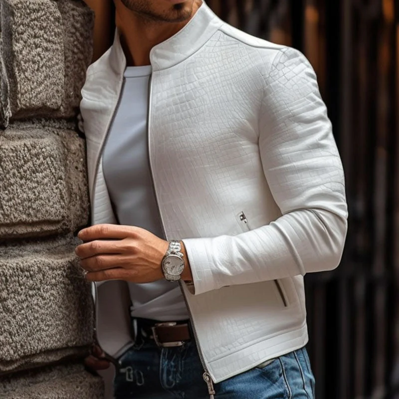Nathan – Men's Long Sleeve Jacket with Pockets and Zipper Closure - Image 3