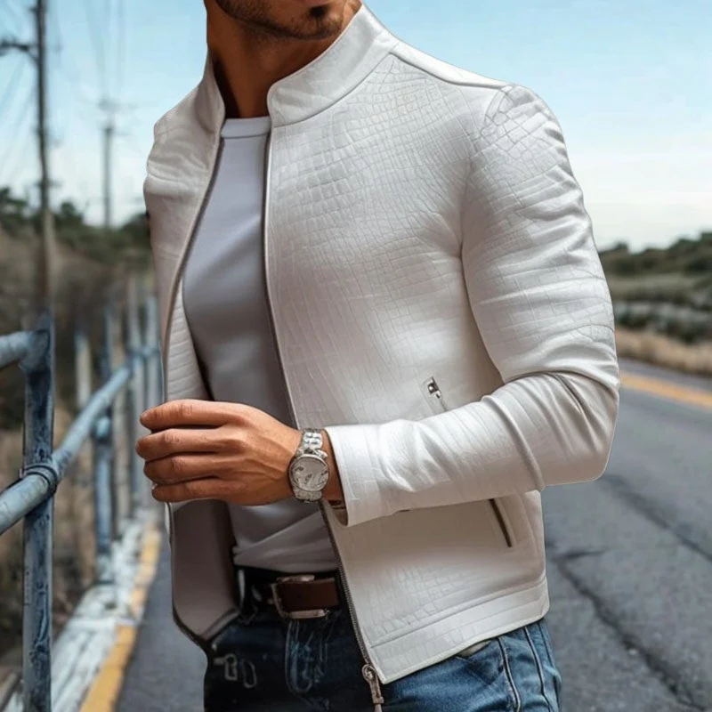 Nathan – Men's Long Sleeve Jacket with Pockets and Zipper Closure - Image 4