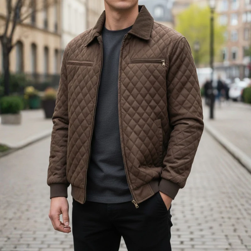 Nathan – Men's Long Sleeve Jacket with Zipper Closure - Image 7