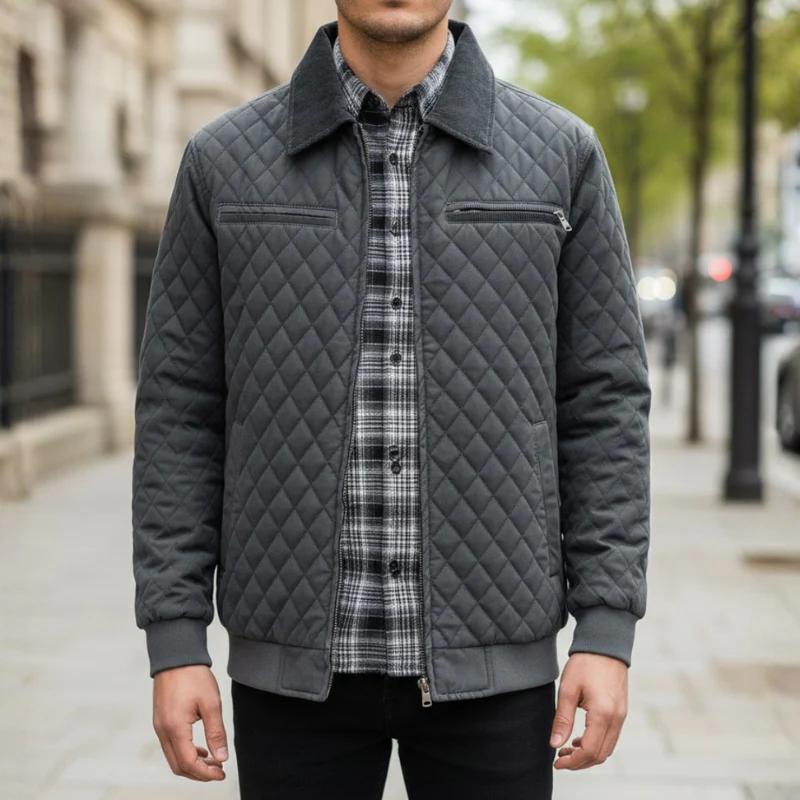 Nathan – Men's Long Sleeve Jacket with Zipper Closure - Image 8