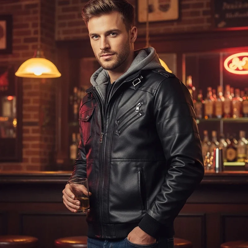 Noah – Long Sleeve Jacket with Zipper and Hoodie - Image 6