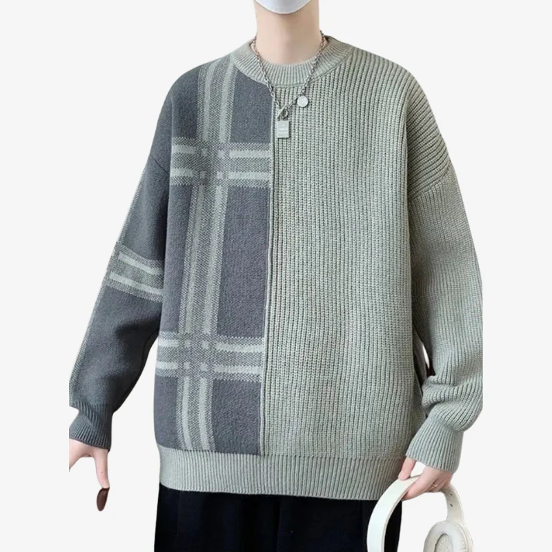 Noah – Men's Sweater with Round Neck & Ribbed Hem - Image 2