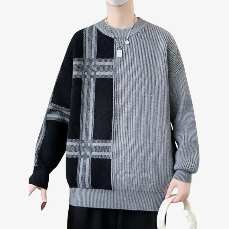 Noah – Men's Sweater with Round Neck & Ribbed Hem - Image 3