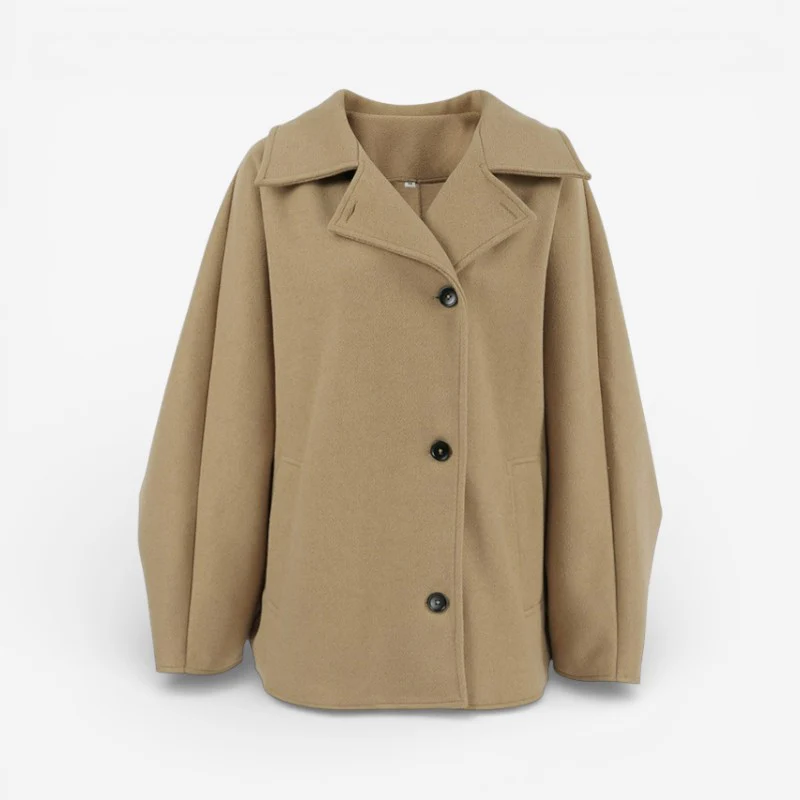 Nola – Women's Long Button-Down Coat – Loose Fit