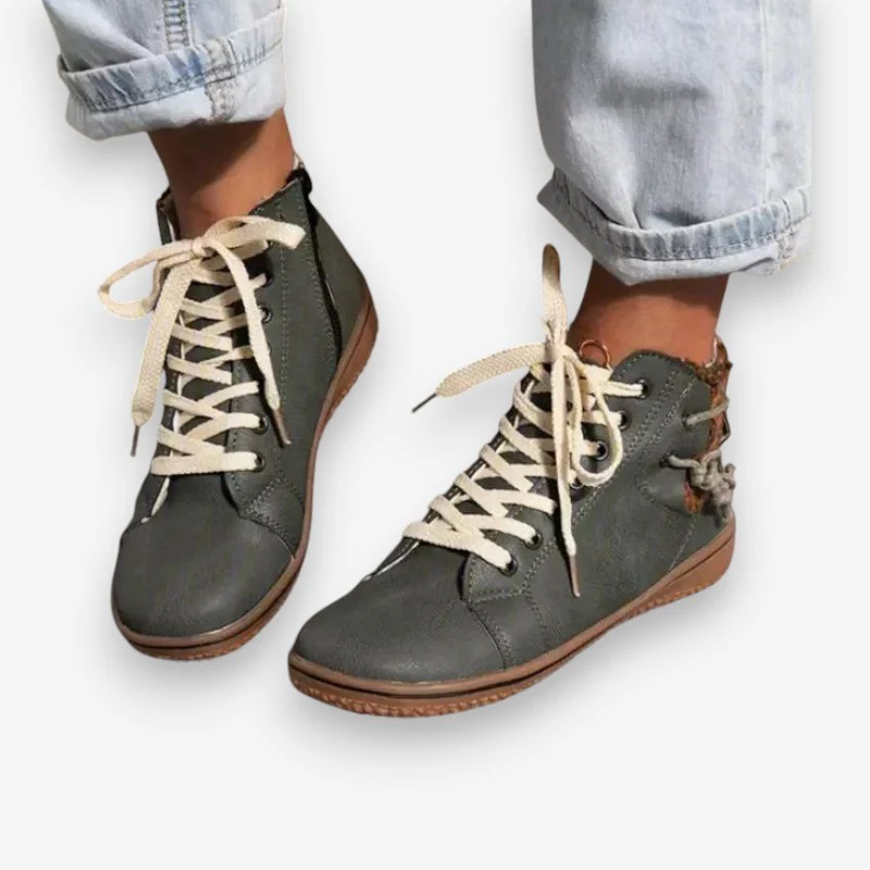 Nora – Lace-Up Boots with Round Toe and Zipper - Image 2